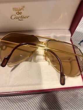 Cartier Gold Frame eye glasses with Brown Lenses